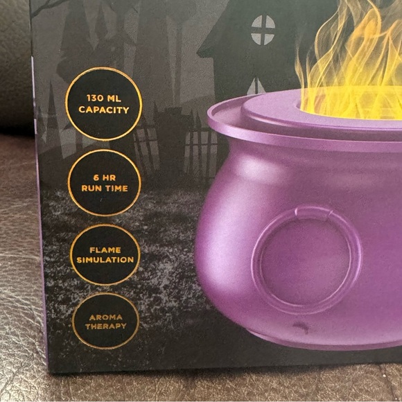 Mahli Flaming Cauldron Aroma Diffuser - Purple with Gold Flame NIB - Picture 3 of 9